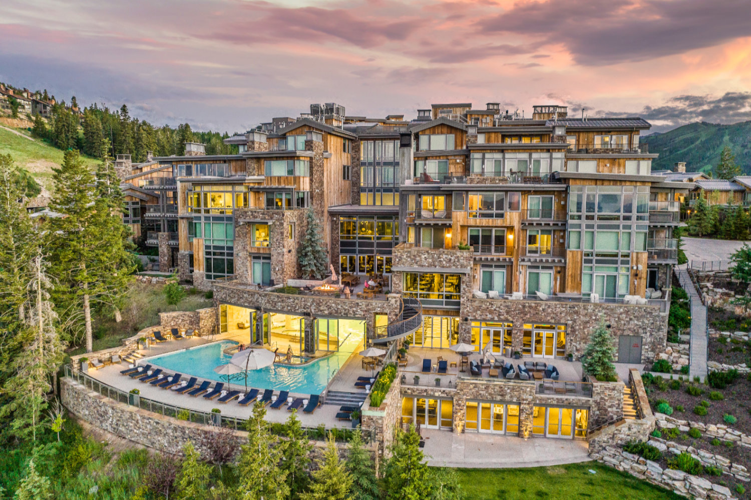 Exterior of ski in ski out Park City vacation rental at Stein Eriksen Residences, Deer Valley, Utah