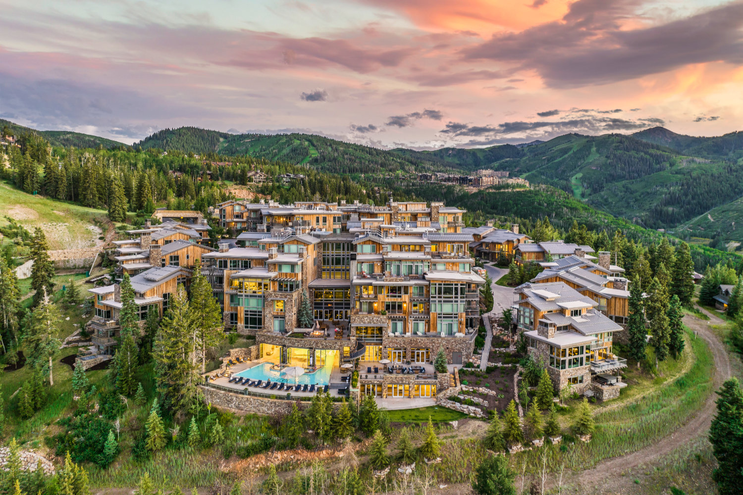 Luxury Deer Valley vacation rental exterior view from ski run at Deer Valley Resort