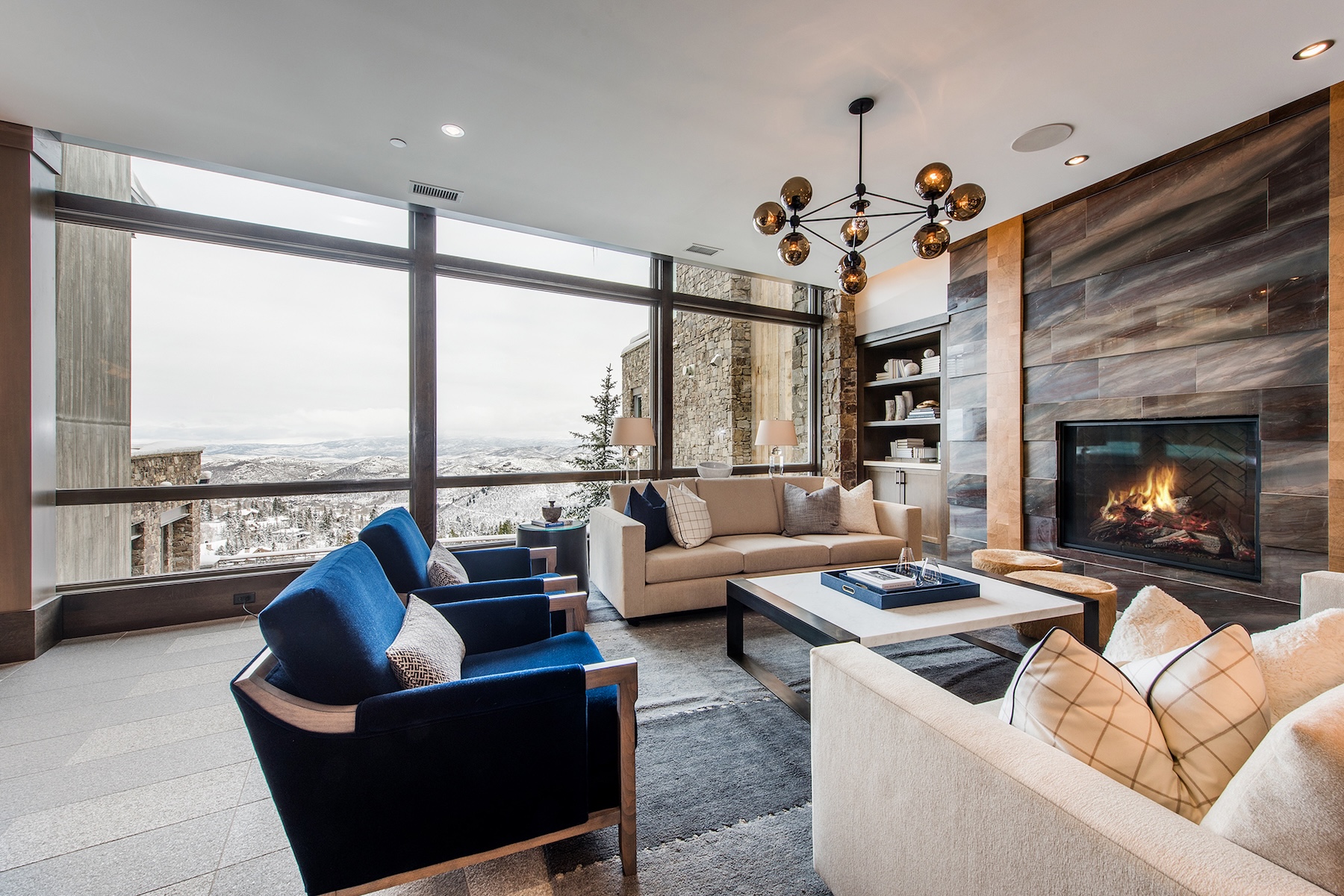 Lobby at the new Stein Eriksen Residences luxury Park City rentals